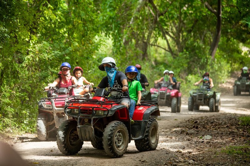 ATV river crossing on the Sierra Madre circuit above Las Palmas