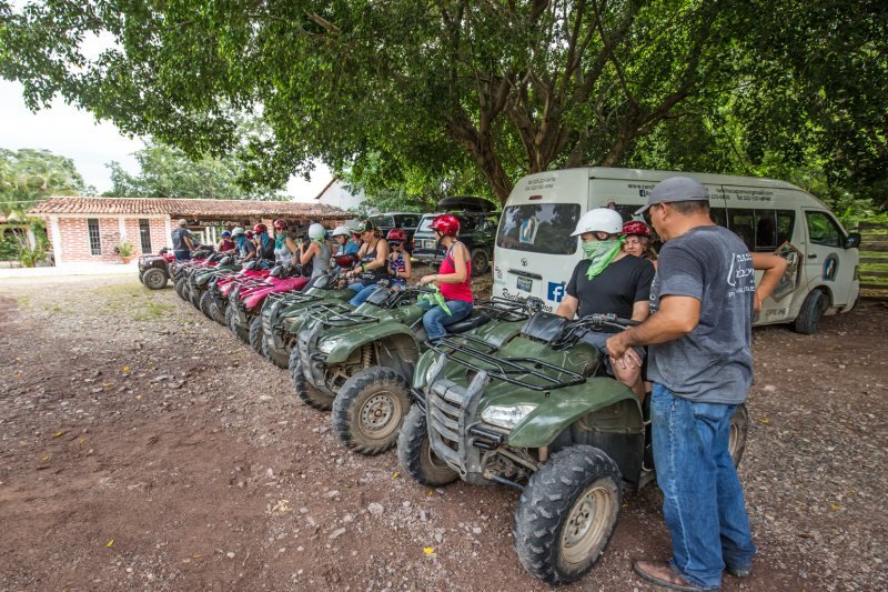 ATVs lined up at Rancho Capomo before the Sierra Madre circuit